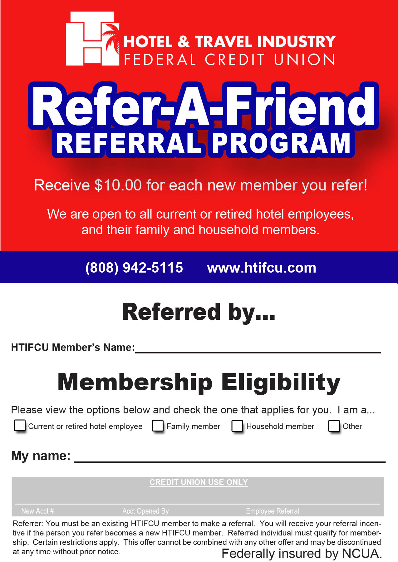 Referral Program Hotel & Travel Industry Federal Credit
